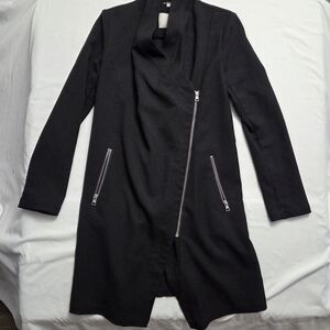 Soia Kyo Black Asymmetrical Drape Front Moto Jacket Small